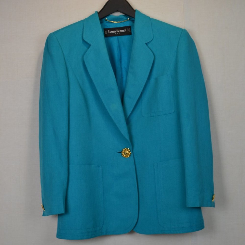 Y2K Vintage 80s Louis Feraud Blazer Linen blend Made in Germany